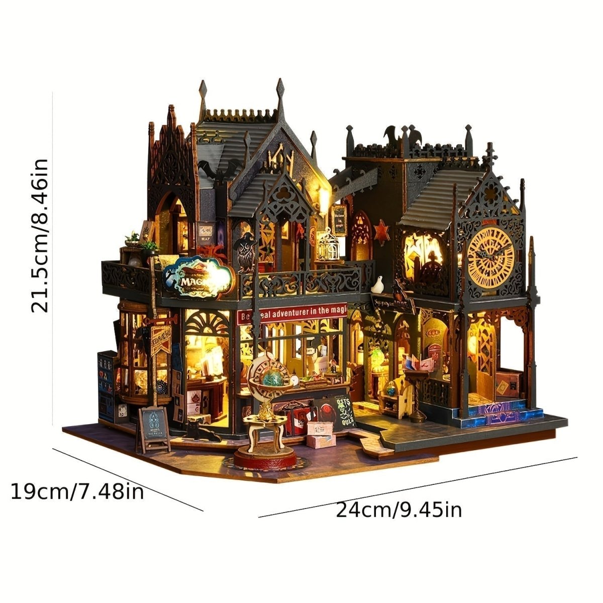Shelf Enchantment 3D Beech Corner Made Of Wood With LED Lighting For Creative Decor | Temsk