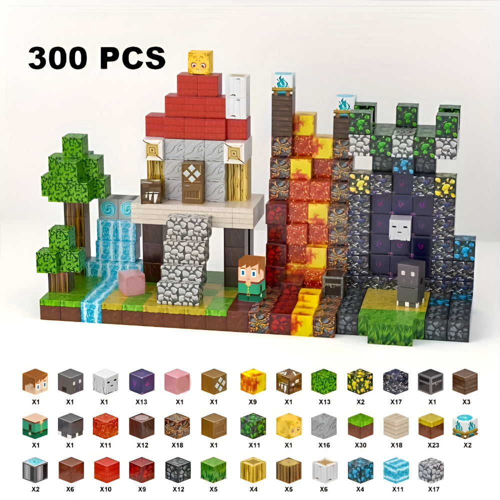 Magnetic Blocks Building Cube Set For Kids Creative Play And Stacking | Temsk