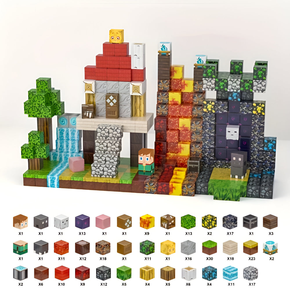 Magnetic Blocks Building Cube Set For Kids Creative Play And Stacking | Temsk