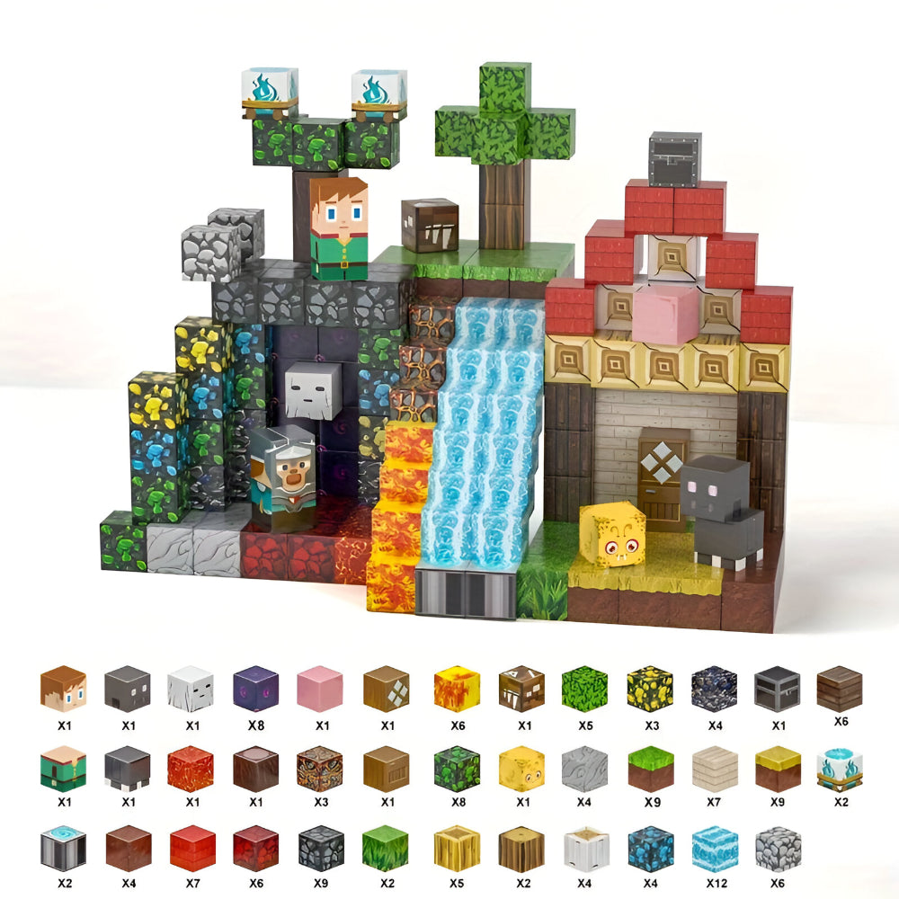 Magnetic Blocks Building Cube Set For Kids Creative Play And Stacking | Temsk
