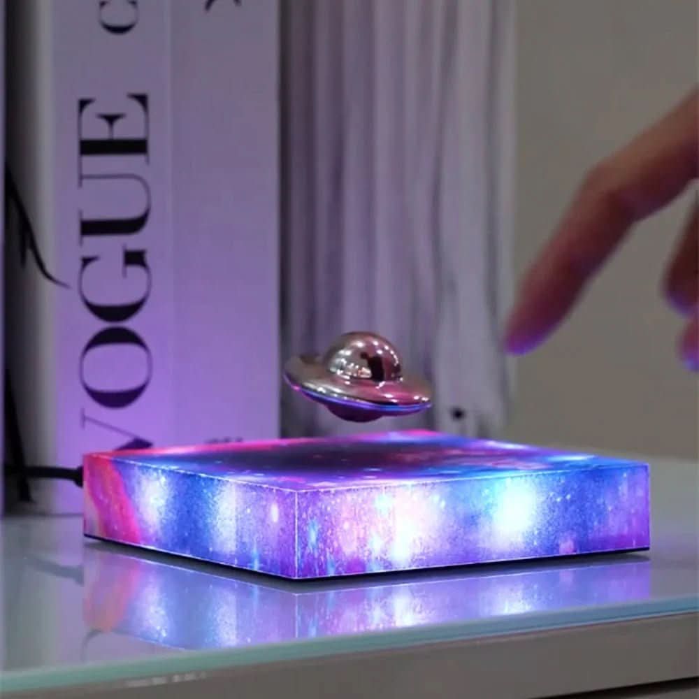 AeroGlow Magnetic LED Night Lamp With Floating Spaceship Design | Temsk