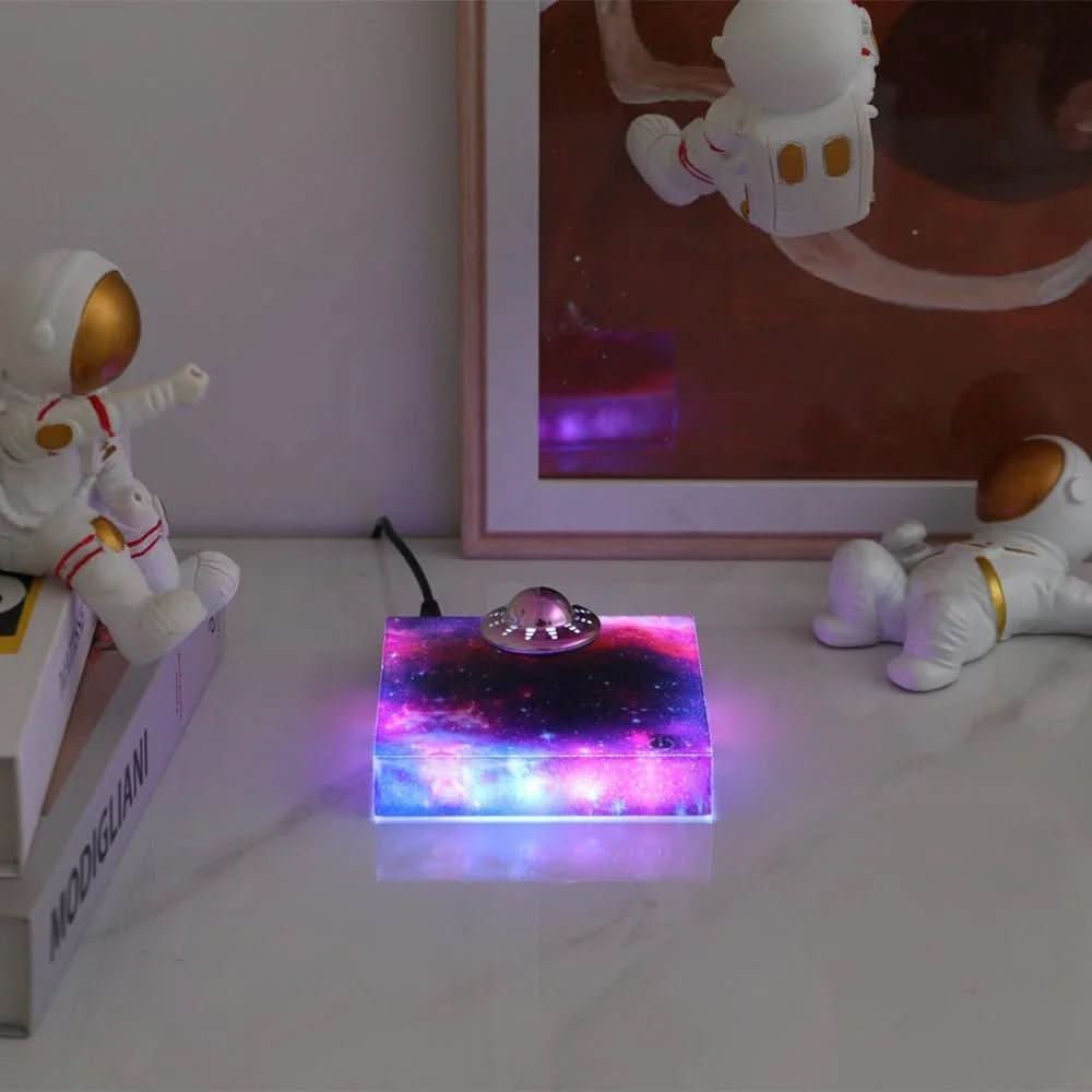 AeroGlow Magnetic LED Night Lamp With Floating Spaceship Design | Temsk