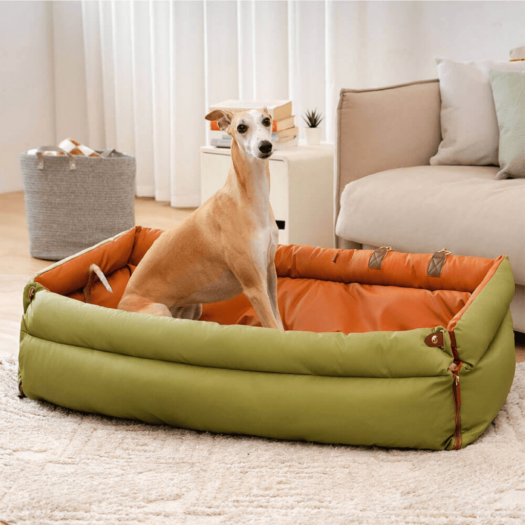 PawVogue Elite Large Dog Car Seat Bed In Faux Leather With Elegant Finish Non Slip | Temsk