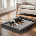HavenPaw Orthopedic Dog Sofa In Microfiber Leather With Waterproof Bolster Design | Temsk