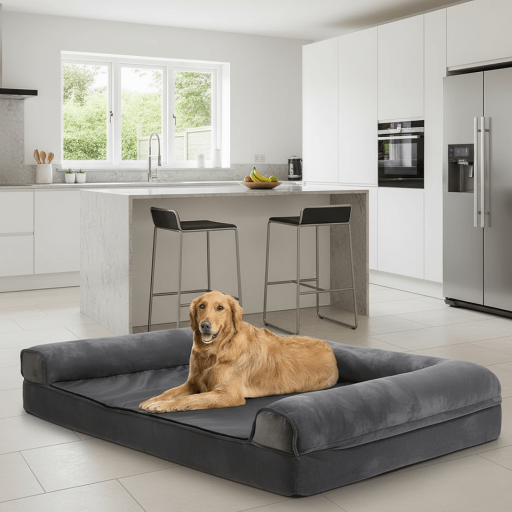 CalmNest Orthopedic Memory Foam Dog Bed With Water Repellent Cover And Plush Comfort | Temsk