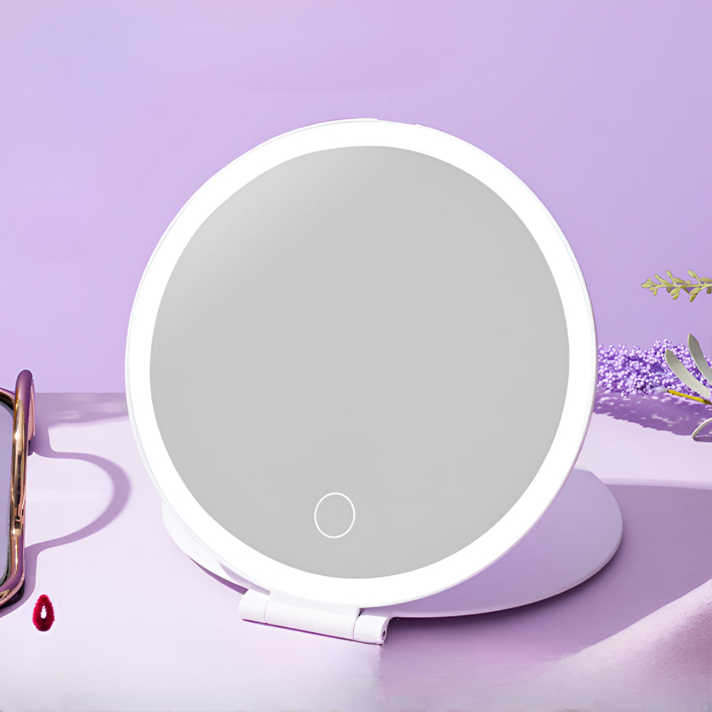 Travel Makeup Mirror With Folding Vanity, Lighted, Compact | Temsk