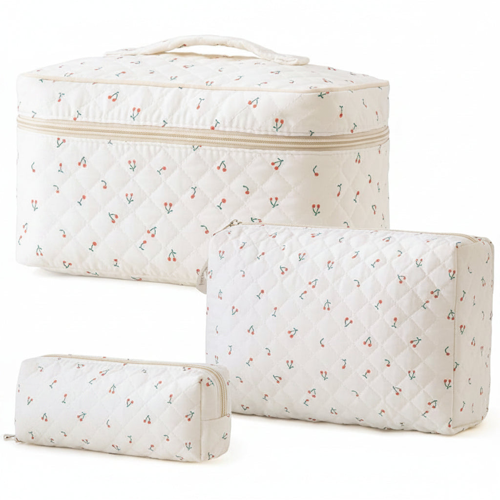 Floral Cotton Makeup Bag For Travel And Everyday Use Mothers Day Gift | Temsk