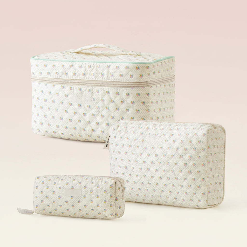 Floral Cotton Makeup Bag For Travel And Everyday Use Mothers Day Gift | Temsk