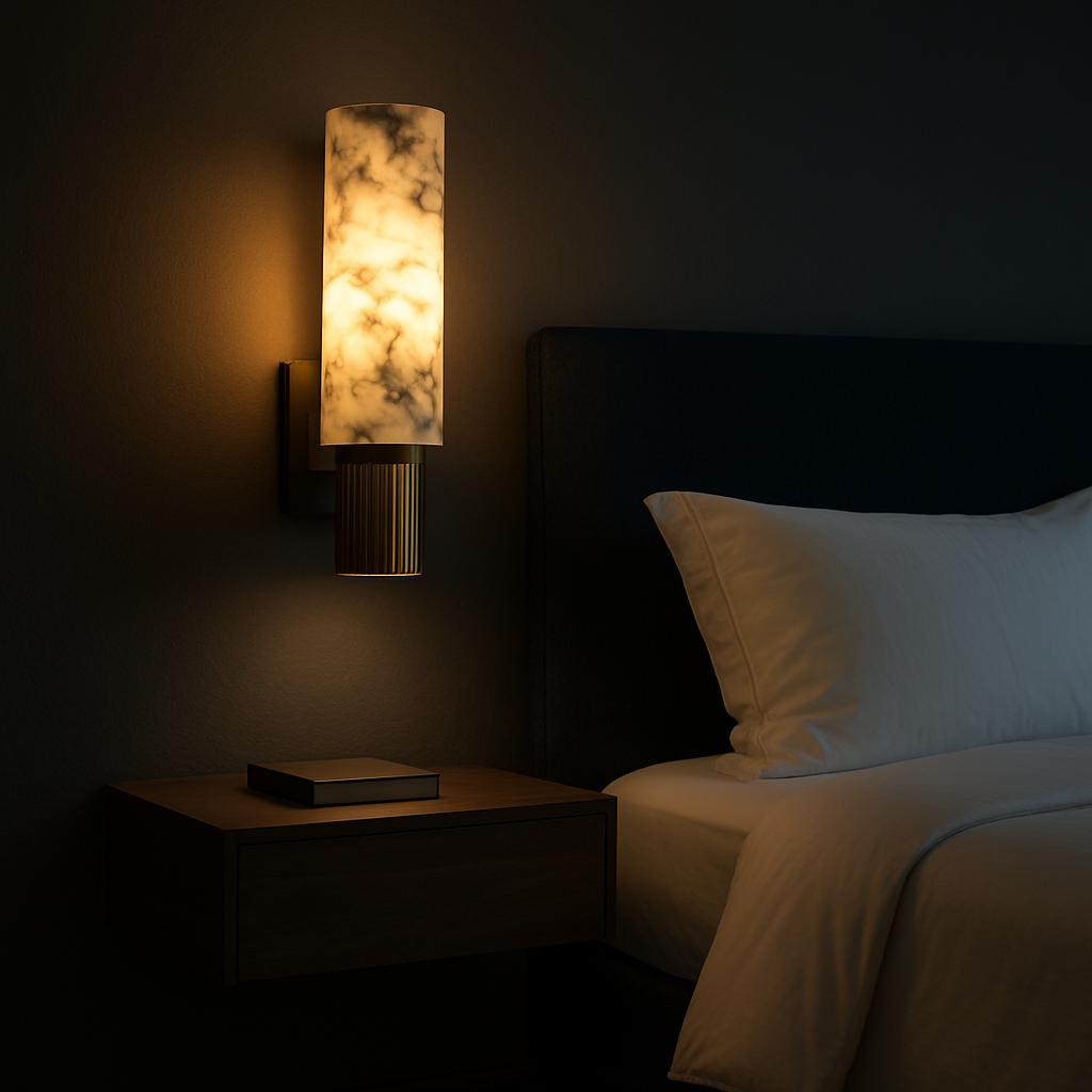 Elegant Aurora Marble Art Deco Inspired Wall Sconce Light Fixture | Temsk