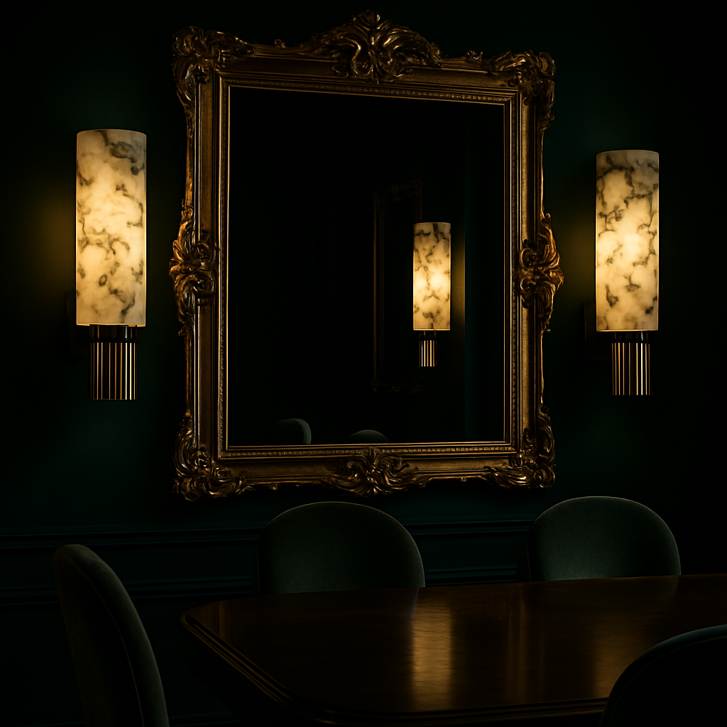 Elegant Aurora Marble Art Deco Inspired Wall Sconce Light Fixture | Temsk