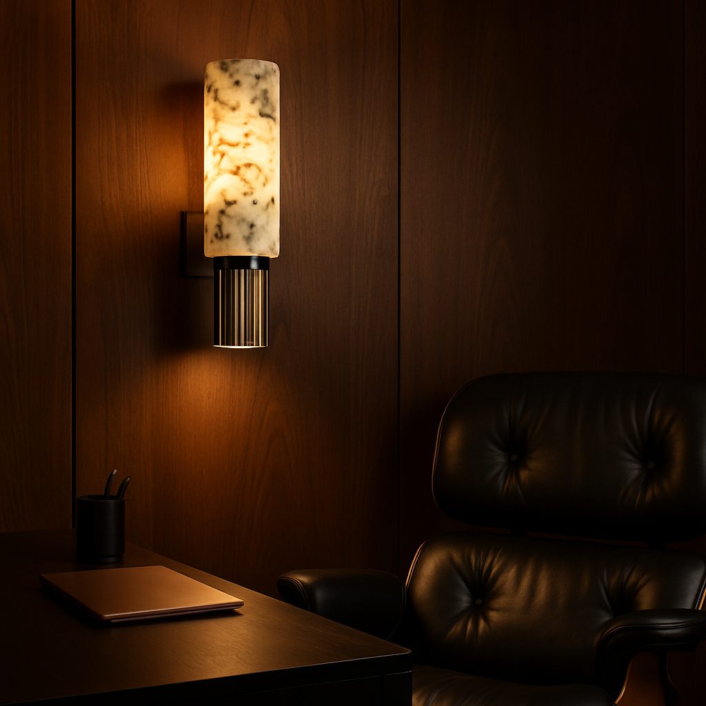Elegant Aurora Marble Art Deco Inspired Wall Sconce Light Fixture | Temsk