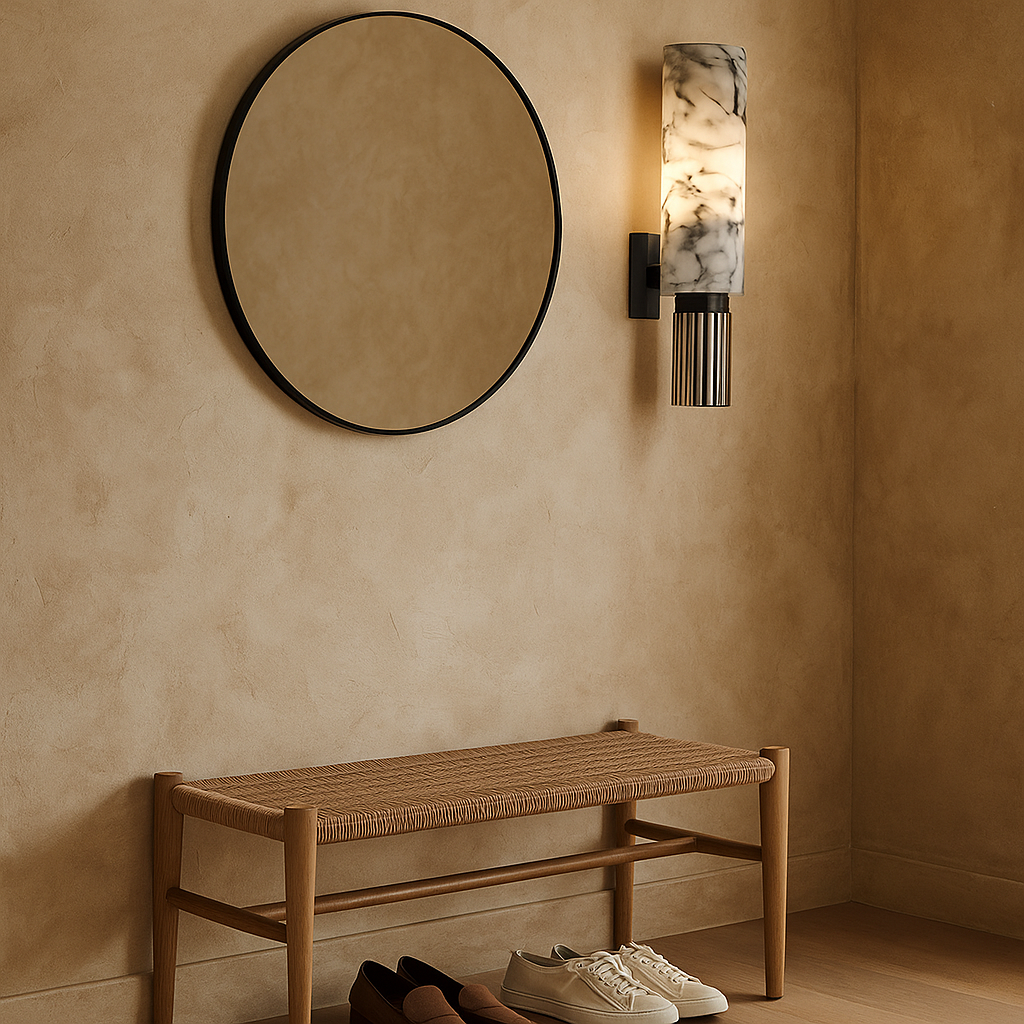 Elegant Aurora Marble Art Deco Inspired Wall Sconce Light Fixture | Temsk