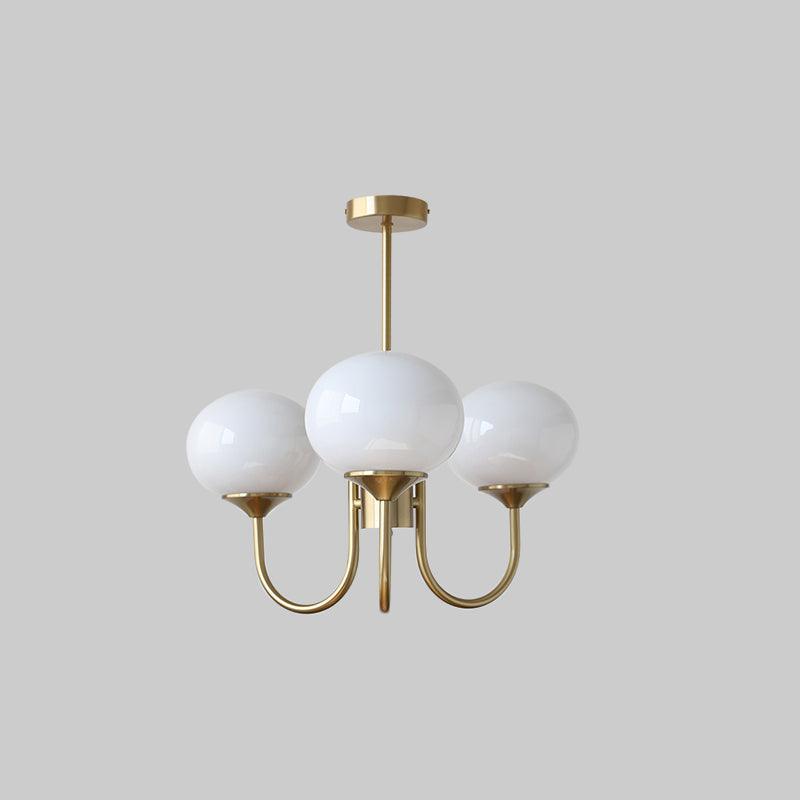 Retro Pink Glass Pendant Ceiling Lamp In Gold Finish, 3 Or 5-Light Fixture For Living Room | Temsk