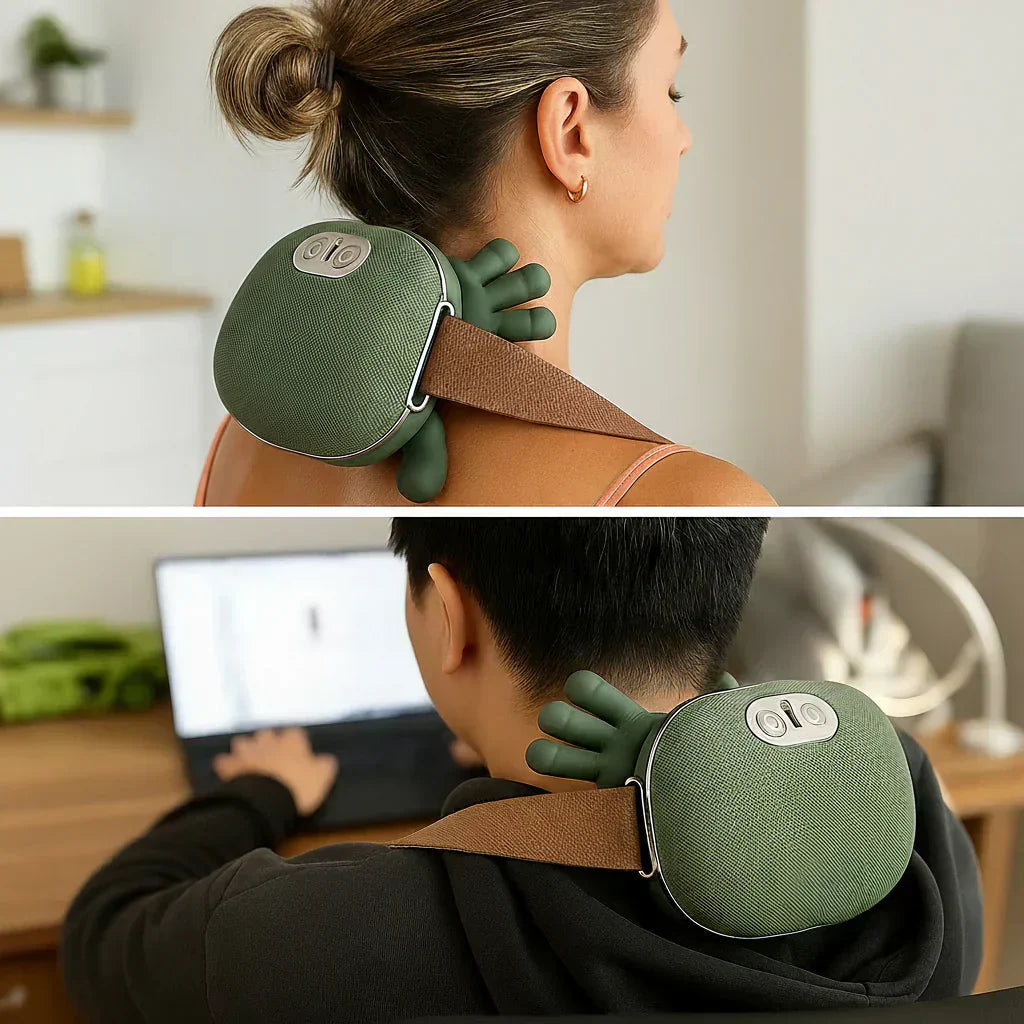 Portable Heated Neck Massager With Vibrating Therapy For Home Or Travel | Temsk