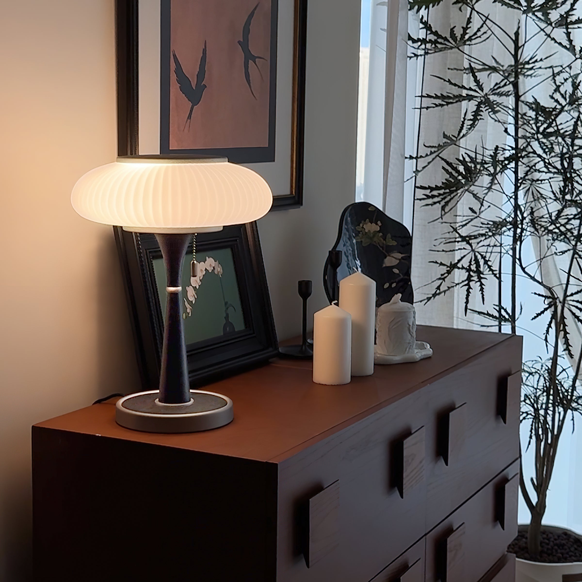 Terraline Matsutake Inspired Table Lamp Natural Glow | Snurv | Temsk