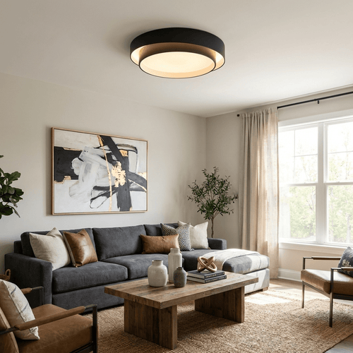 Cylinder LED Ceiling Light In Iron And Acrylic, 40/50/60 Cm, 3000K-6000K, Dimmable Temsk