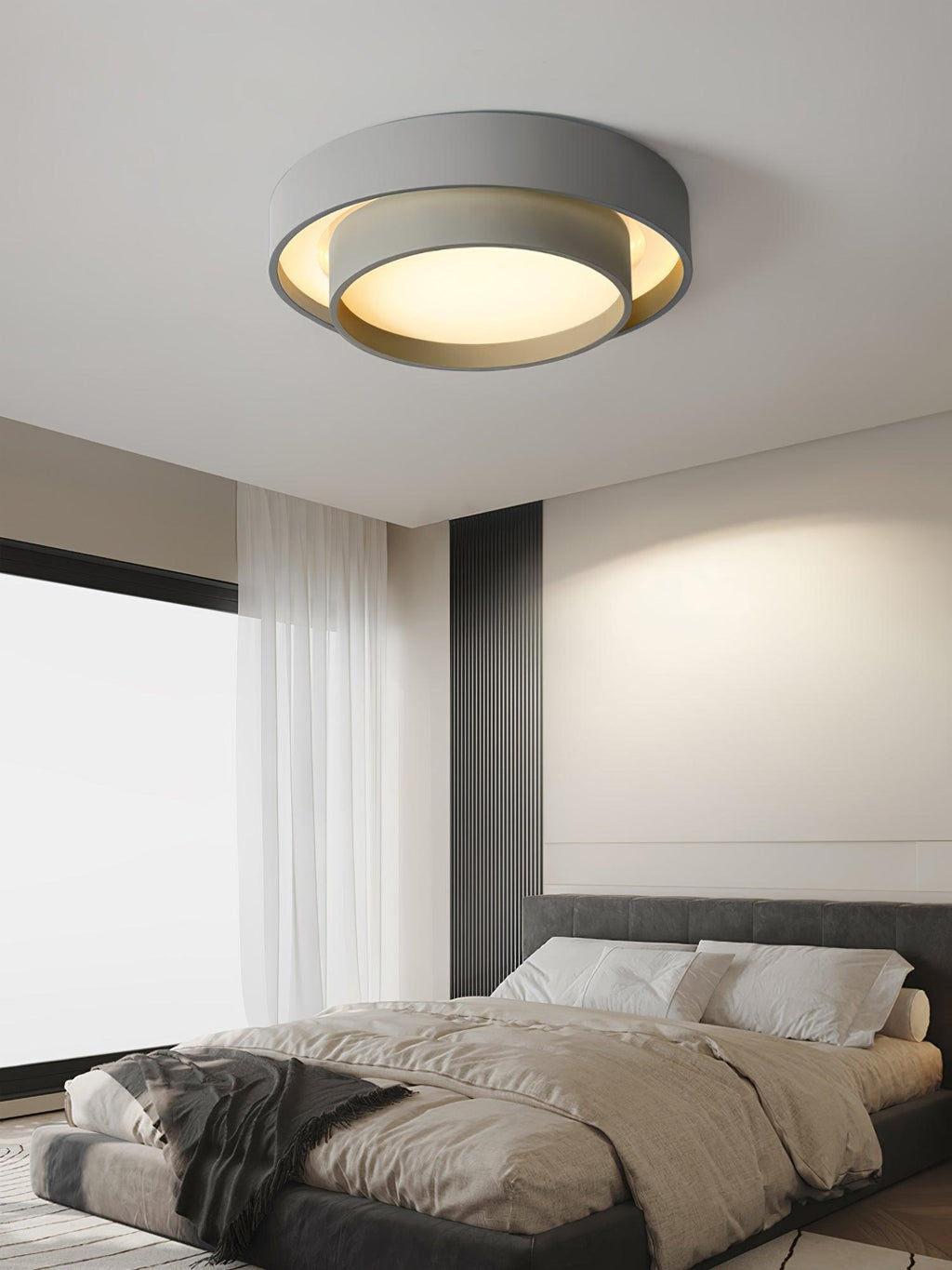 Válcové stropní světlo s LED, železné a akrylové, 40/50/60 cm, 3000K-6000K stmívatelné | Temsk