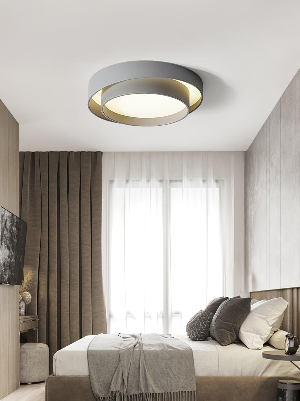 Válcové stropní světlo s LED, železné a akrylové, 40/50/60 cm, 3000K-6000K stmívatelné | Temsk