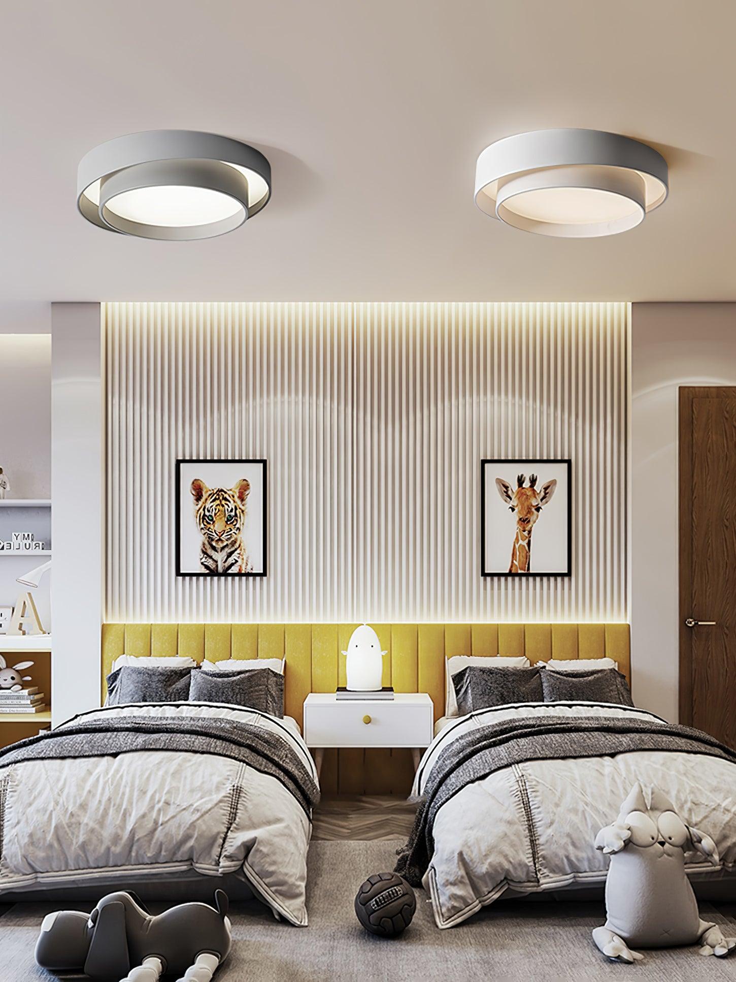 Válcové stropní světlo s LED, železné a akrylové, 40/50/60 cm, 3000K-6000K stmívatelné | Temsk
