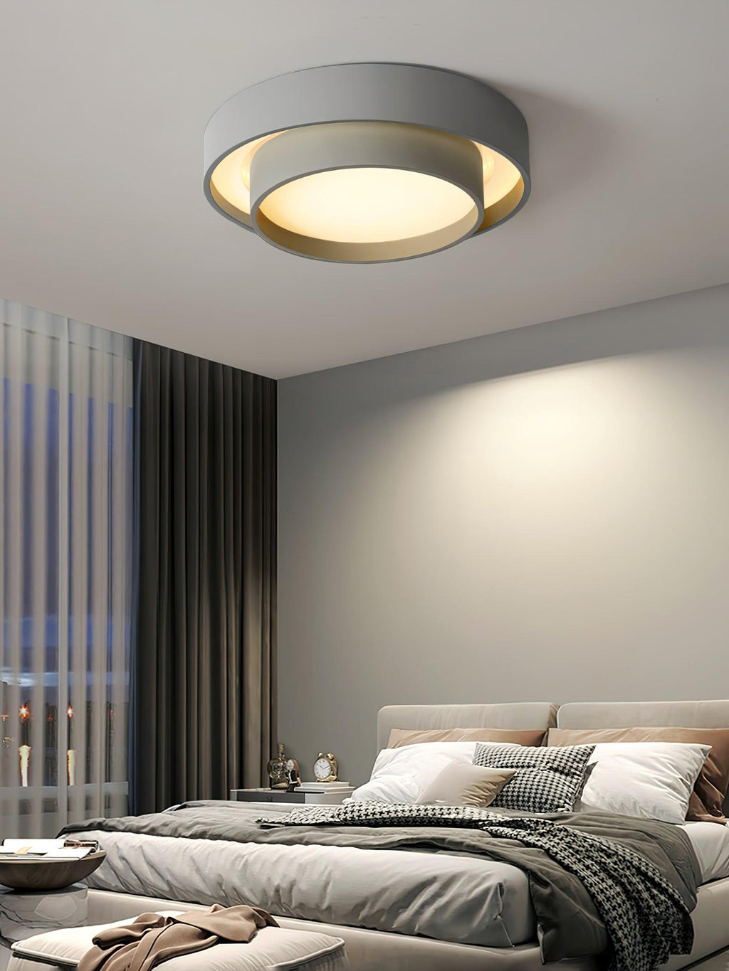 Válcové stropní světlo s LED, železné a akrylové, 40/50/60 cm, 3000K-6000K stmívatelné | Temsk