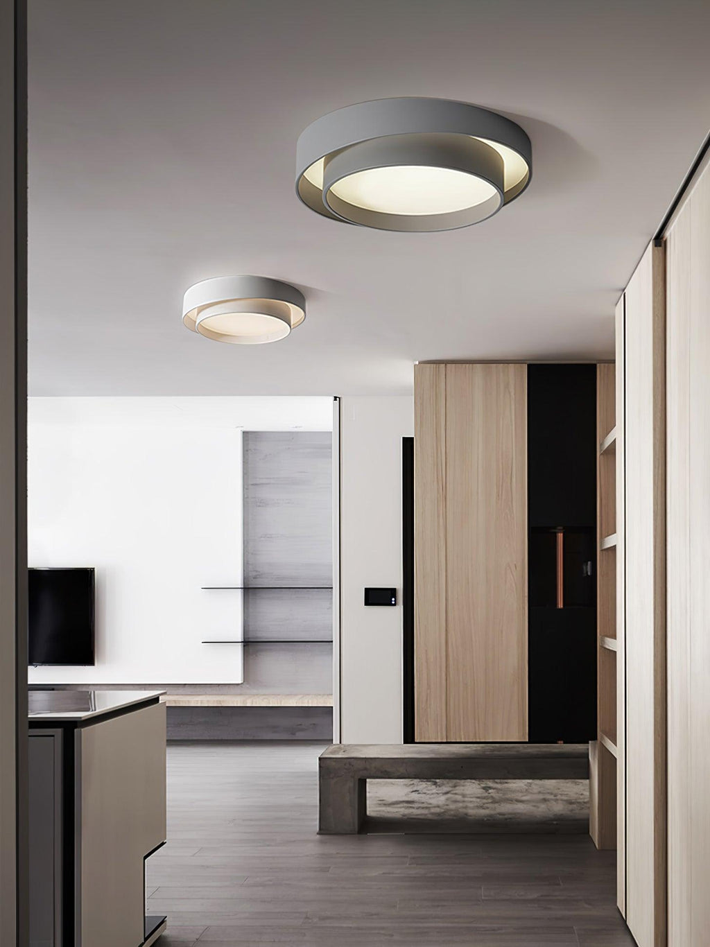 Válcové stropní světlo s LED, železné a akrylové, 40/50/60 cm, 3000K-6000K stmívatelné | Temsk