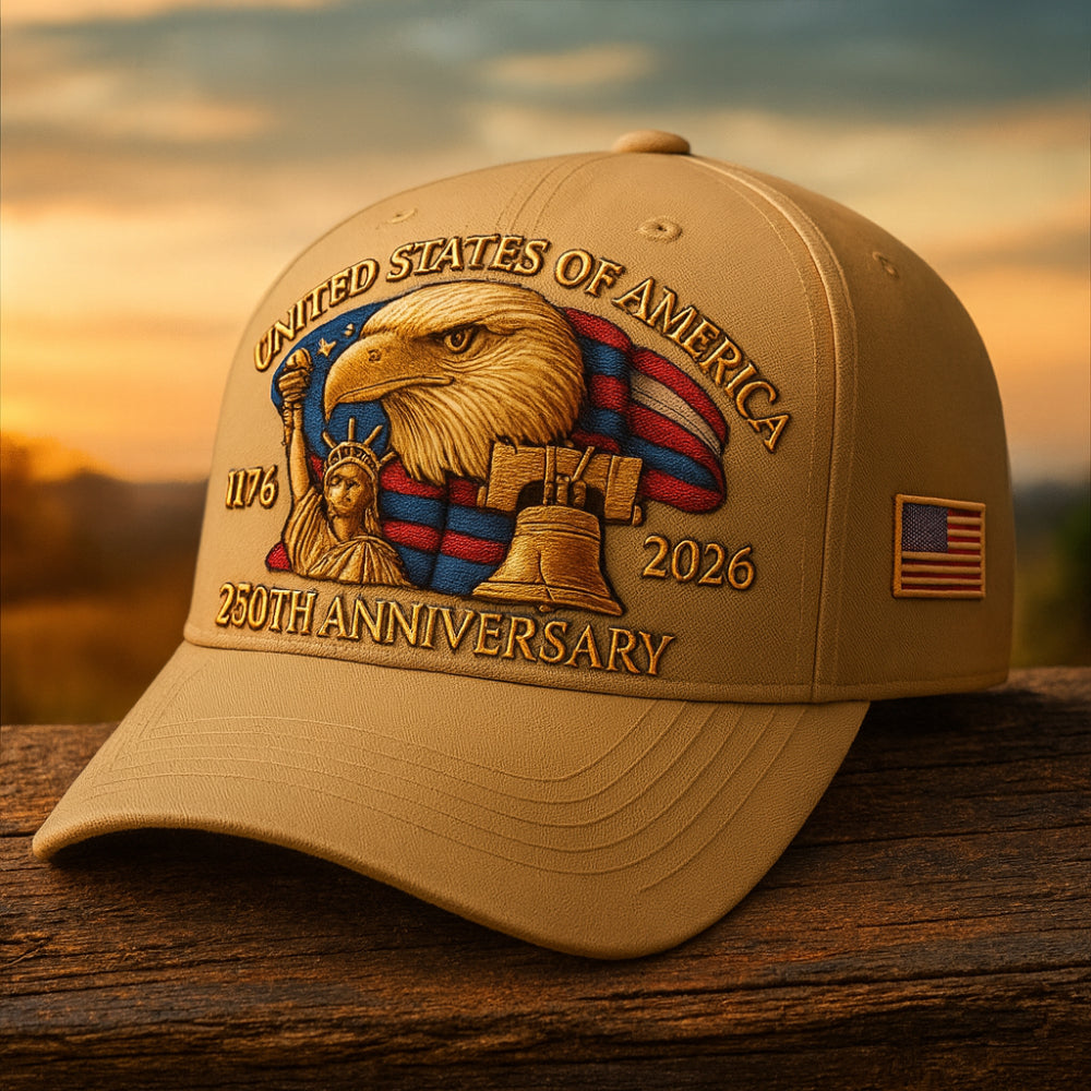 Men's Patriotic Eagle 250th Anniversary Veterans Baseball Cap | Temsk