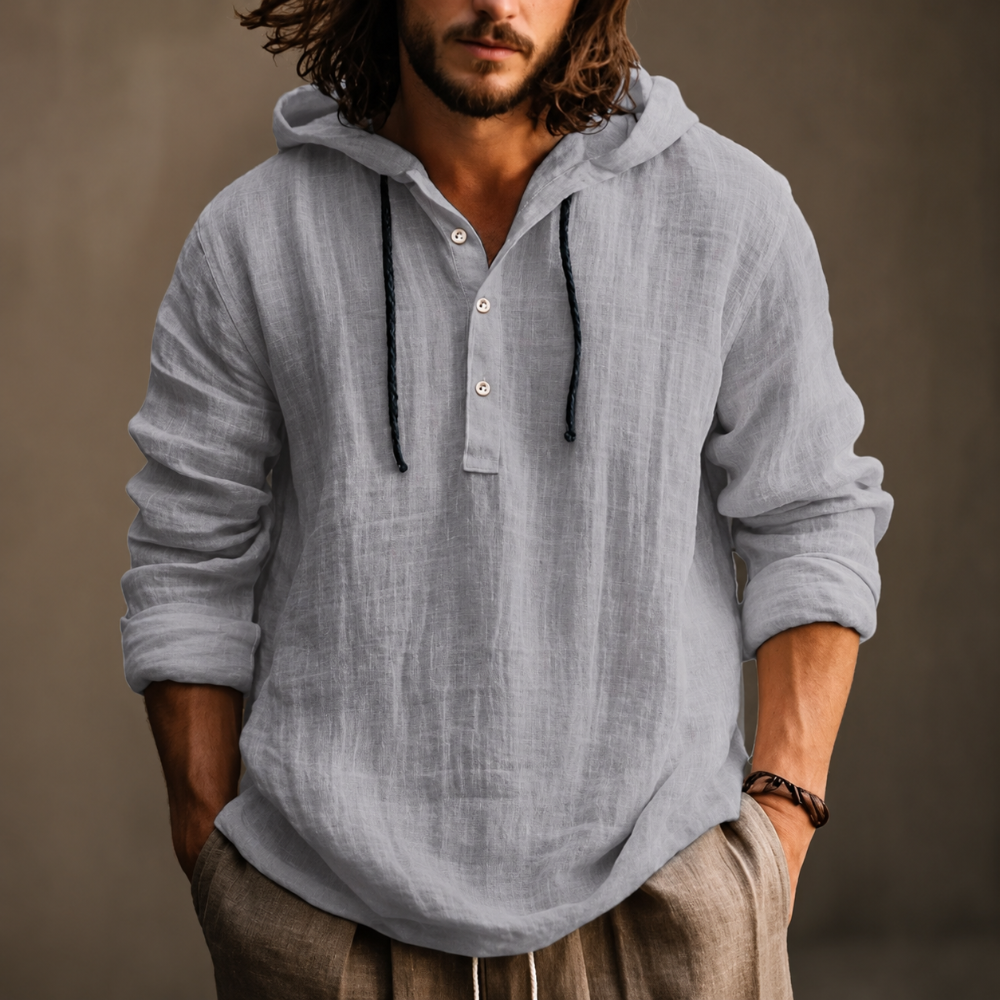 Herren-Freizeit-Hoodie mit Kordelzug, langärmliger Sommerpullover | Temsk