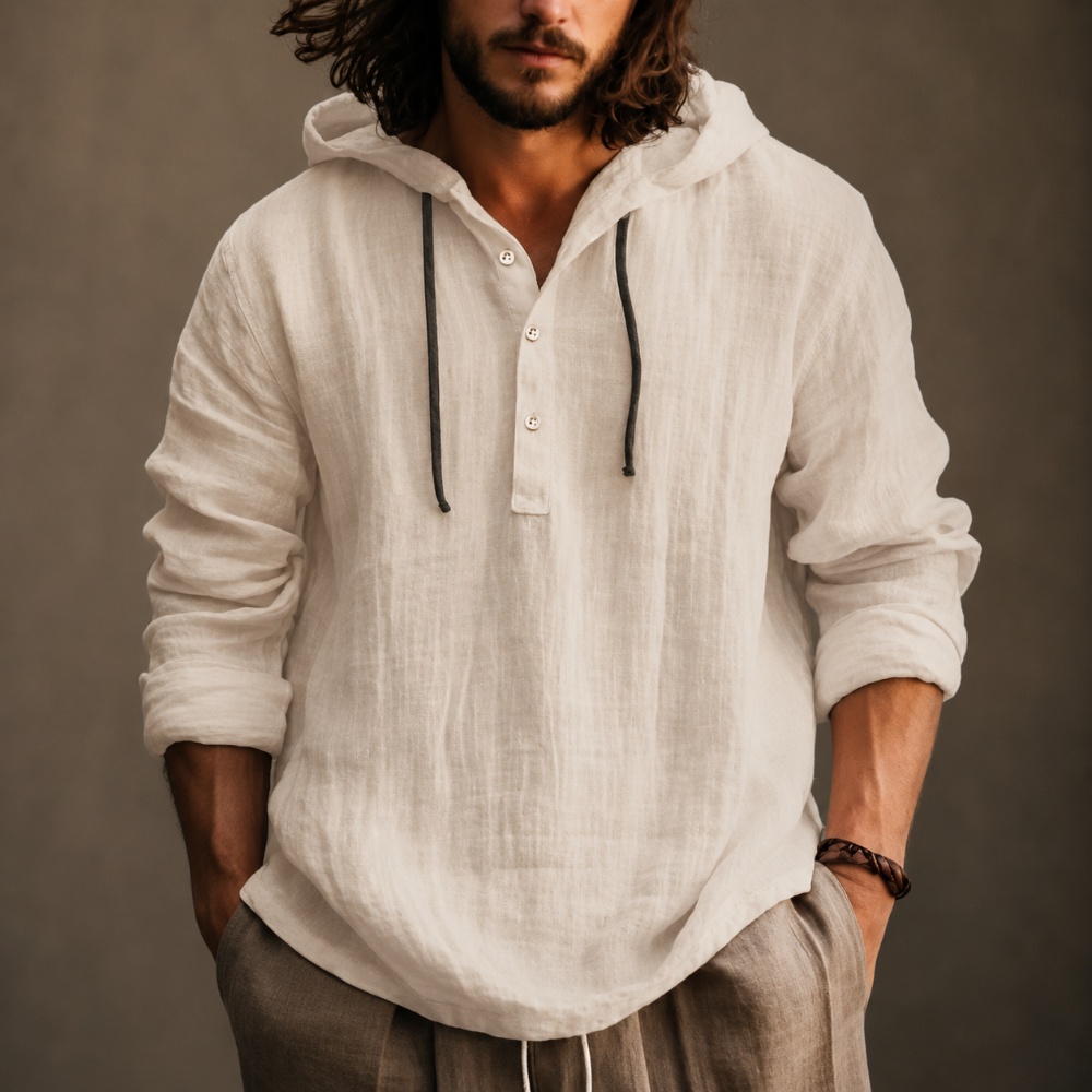 Herren-Freizeit-Hoodie mit Kordelzug, langärmliger Sommerpullover | Temsk