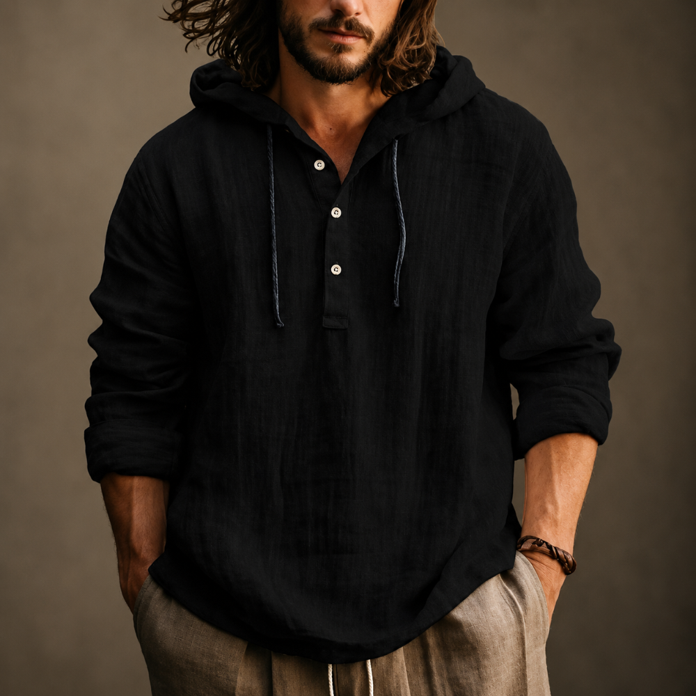 Herren-Freizeit-Hoodie mit Kordelzug, langärmliger Sommerpullover | Temsk