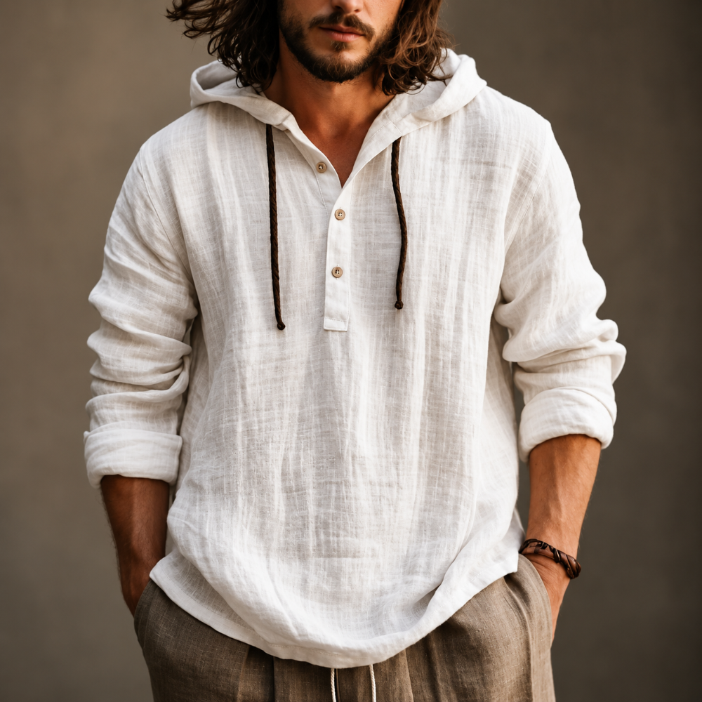 Herren-Freizeit-Hoodie mit Kordelzug, langärmliger Sommerpullover | Temsk