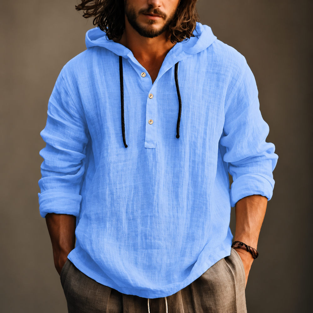 Herren-Freizeit-Hoodie mit Kordelzug, langärmliger Sommerpullover | Temsk