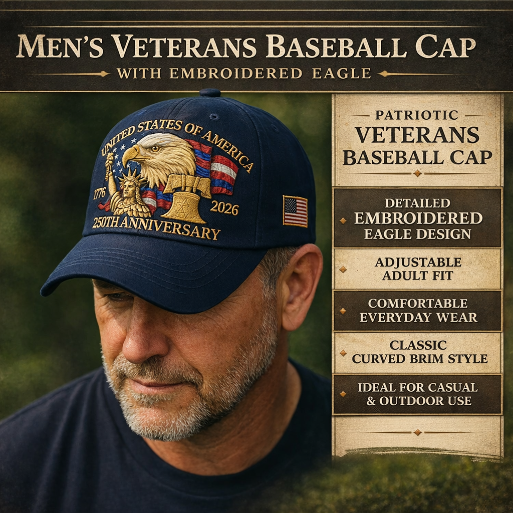 Men's Patriotic Eagle 250th Anniversary Veterans Baseball Cap | Temsk