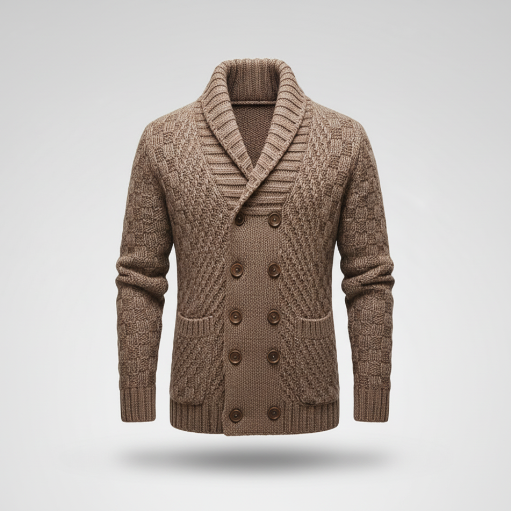Men's Knit Cardigan With Shawl Collar And Long Silhouette | Temsk
