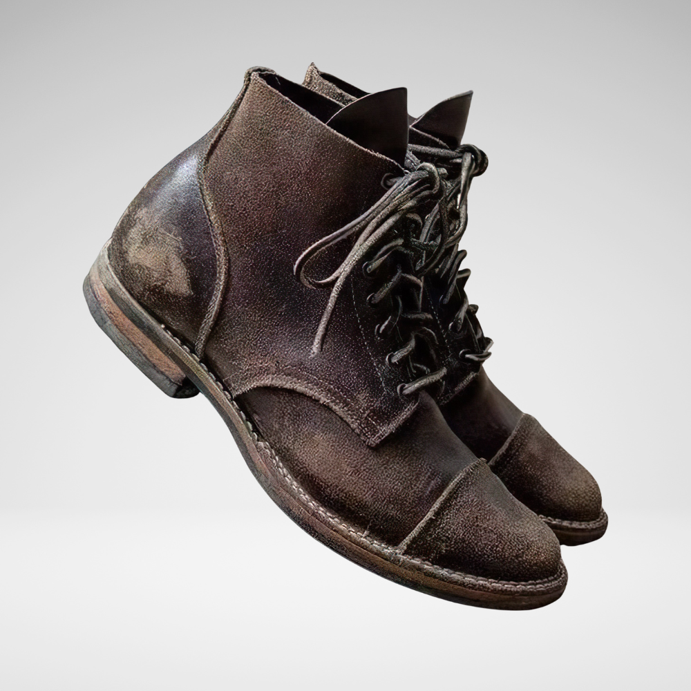 Temsk Men's Outdoor Work Boots With Rugged Vintage Style