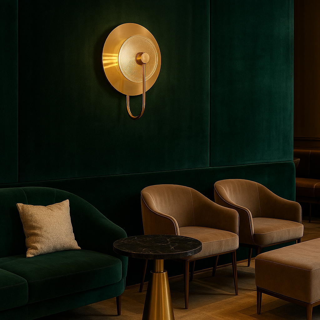 LumenAura Elegant Warm Metallic Wall Sconce Light Fixture | Temsk
