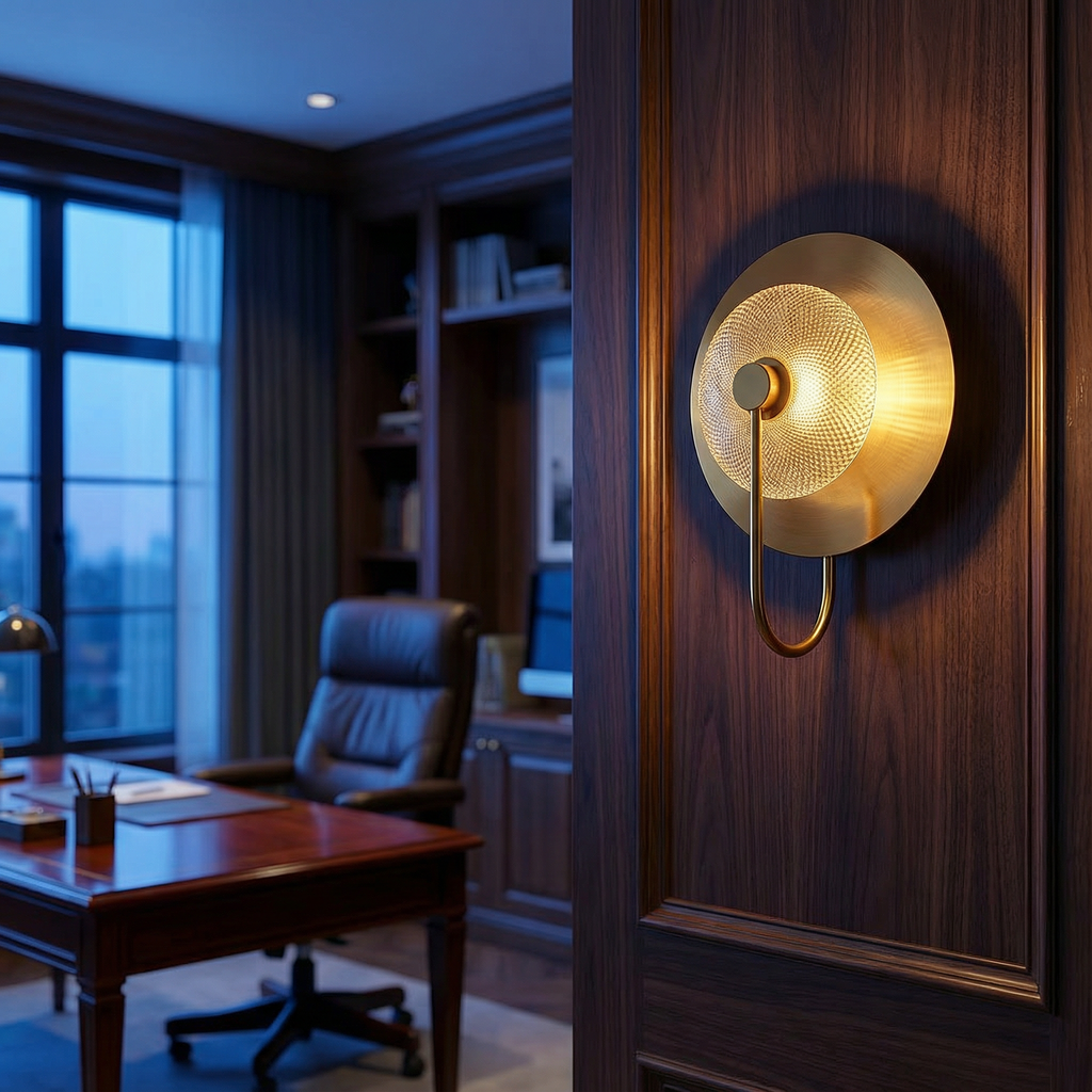 LumenAura Elegant Warm Metallic Wall Sconce Light Fixture | Temsk