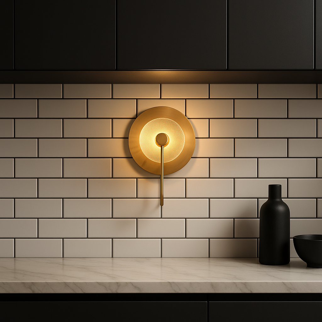 LumenAura Elegant Warm Metallic Wall Sconce Light Fixture | Temsk