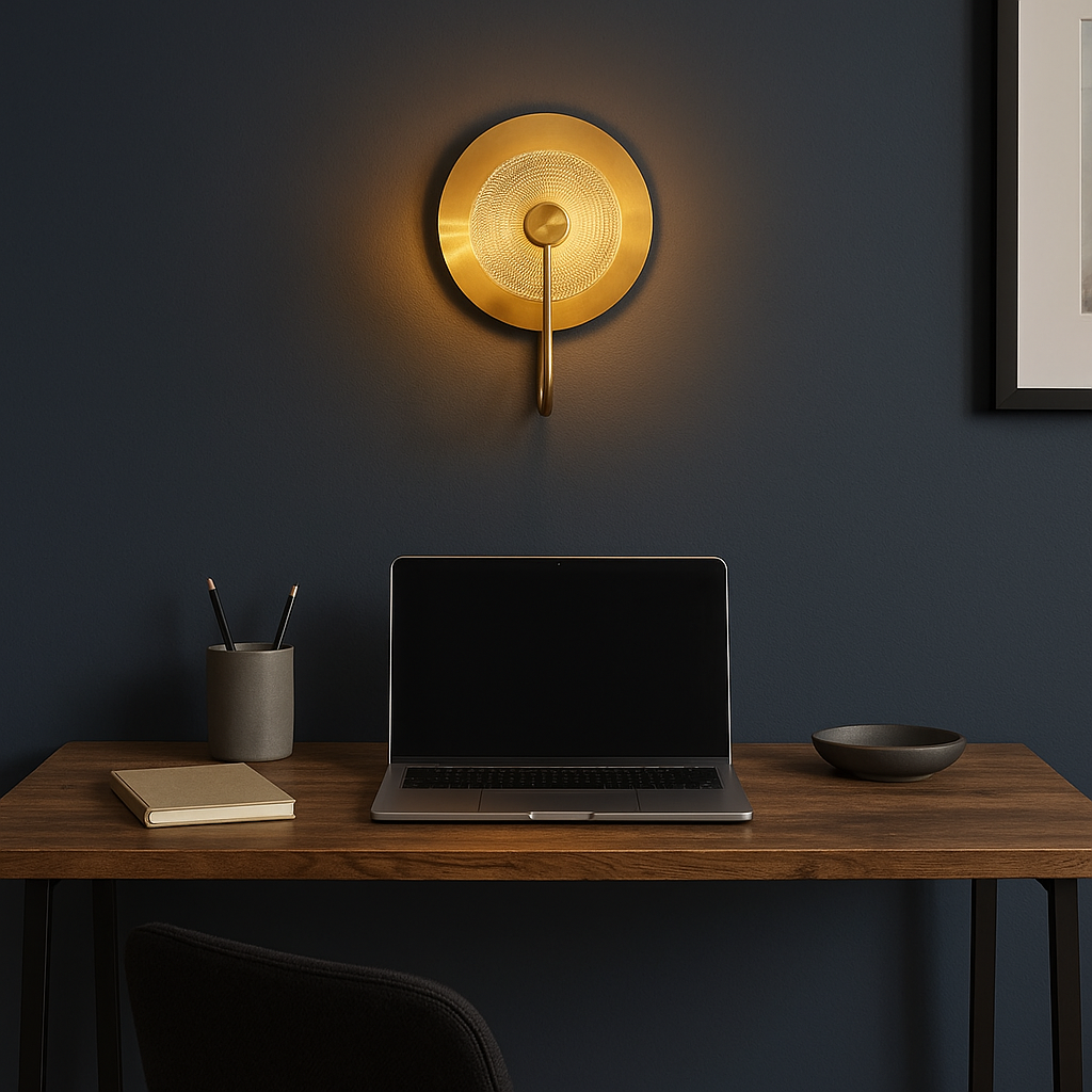 LumenAura Elegant Warm Metallic Wall Sconce Light Fixture | Temsk