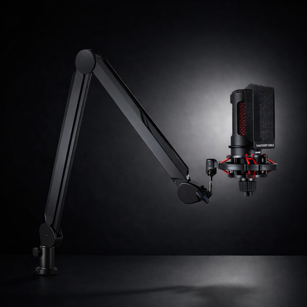 Adjustable Boom Arm For Microphone Stand On The Desk With Cable Management | Temsk