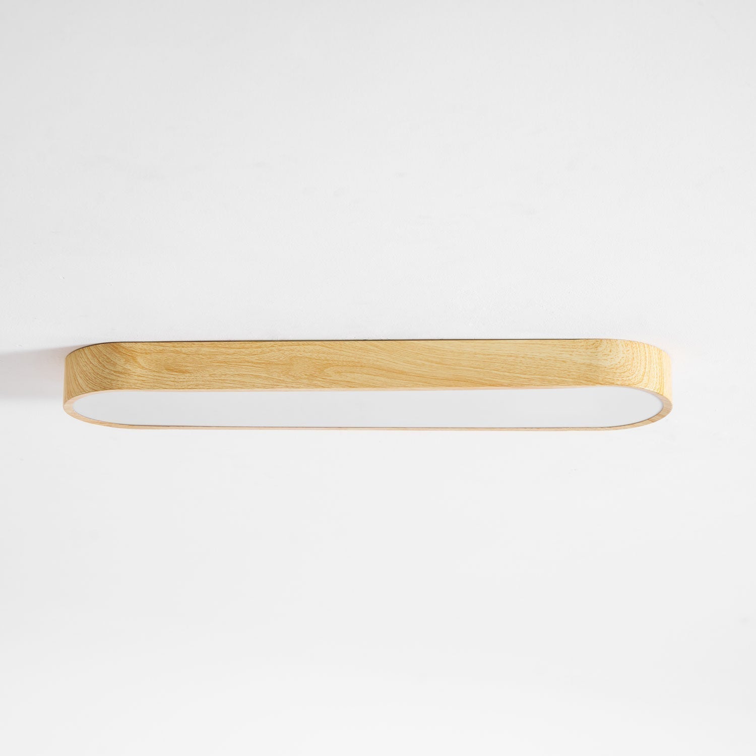 Wood Look LED Ceiling Light Flush Mount In White Metal Finish 3000K 4000K 6000K | Temsk