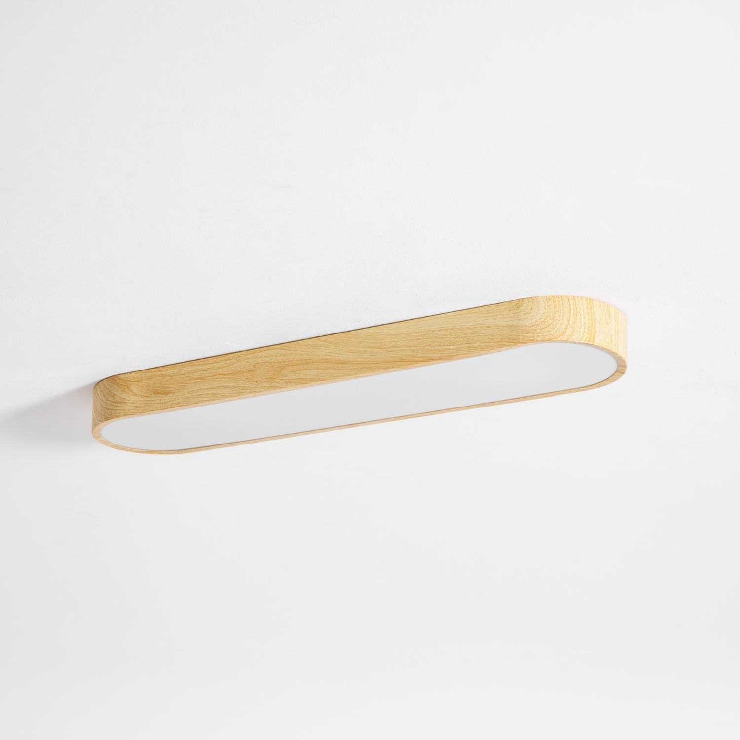 Wood Look LED Ceiling Light Flush Mount In White Metal Finish 3000K 4000K 6000K | Temsk