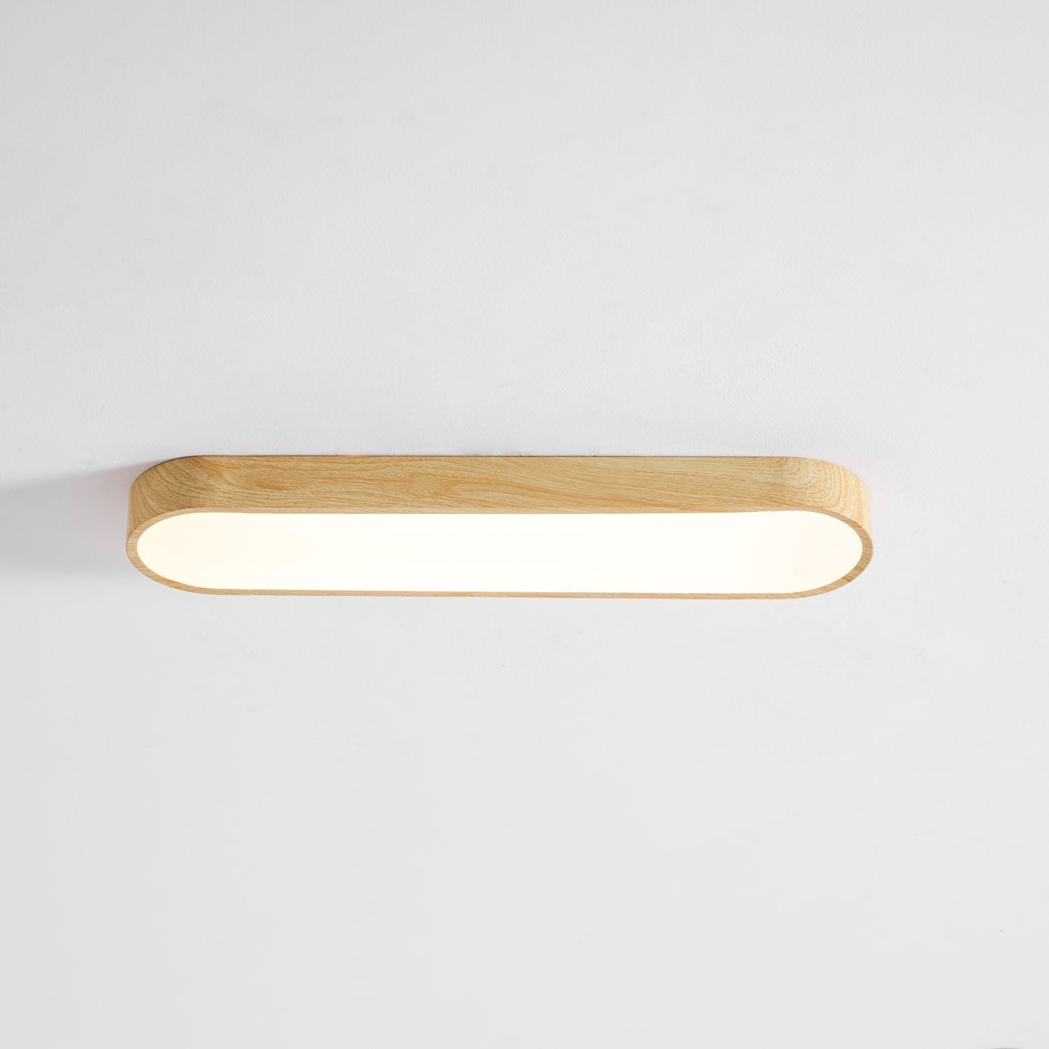 Wood Look LED Ceiling Light Flush Mount In White Metal Finish 3000K 4000K 6000K | Temsk
