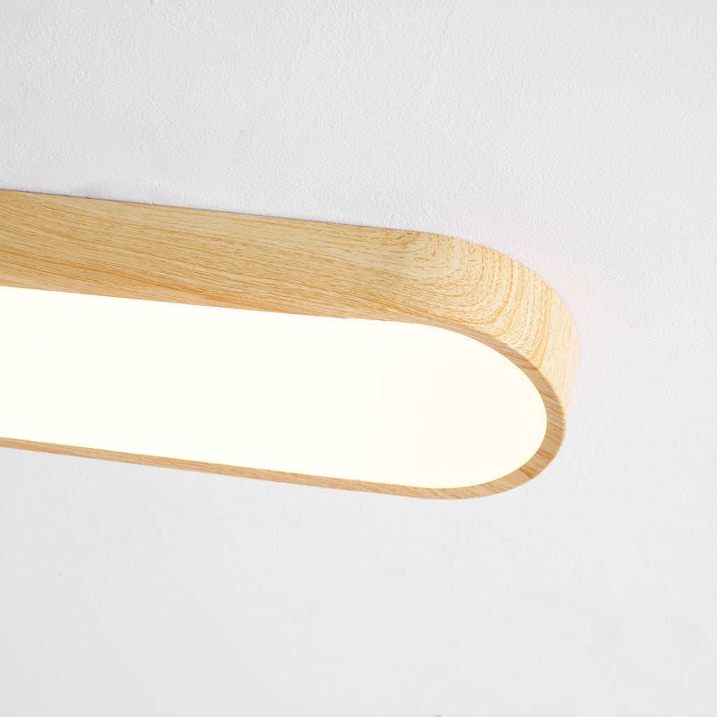 Wood Look LED Ceiling Light Flush Mount In White Metal Finish 3000K 4000K 6000K | Temsk