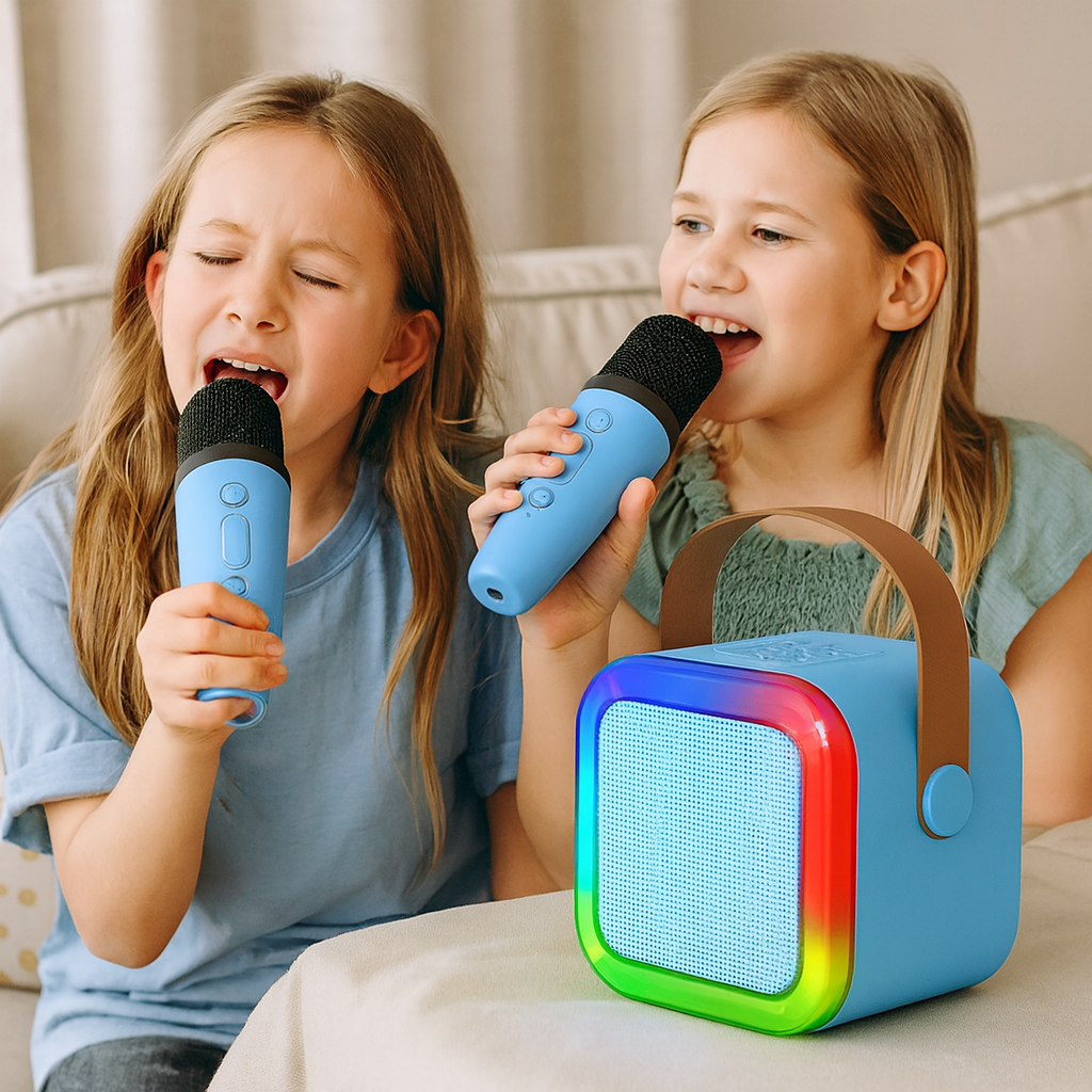 Compact Kids Karaoke Speaker With Bluetooth And Wireless Microphone | Temsk