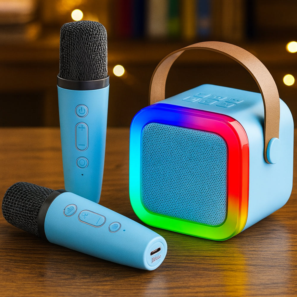 Compact Kids Karaoke Speaker With Bluetooth And Wireless Microphone | Temsk