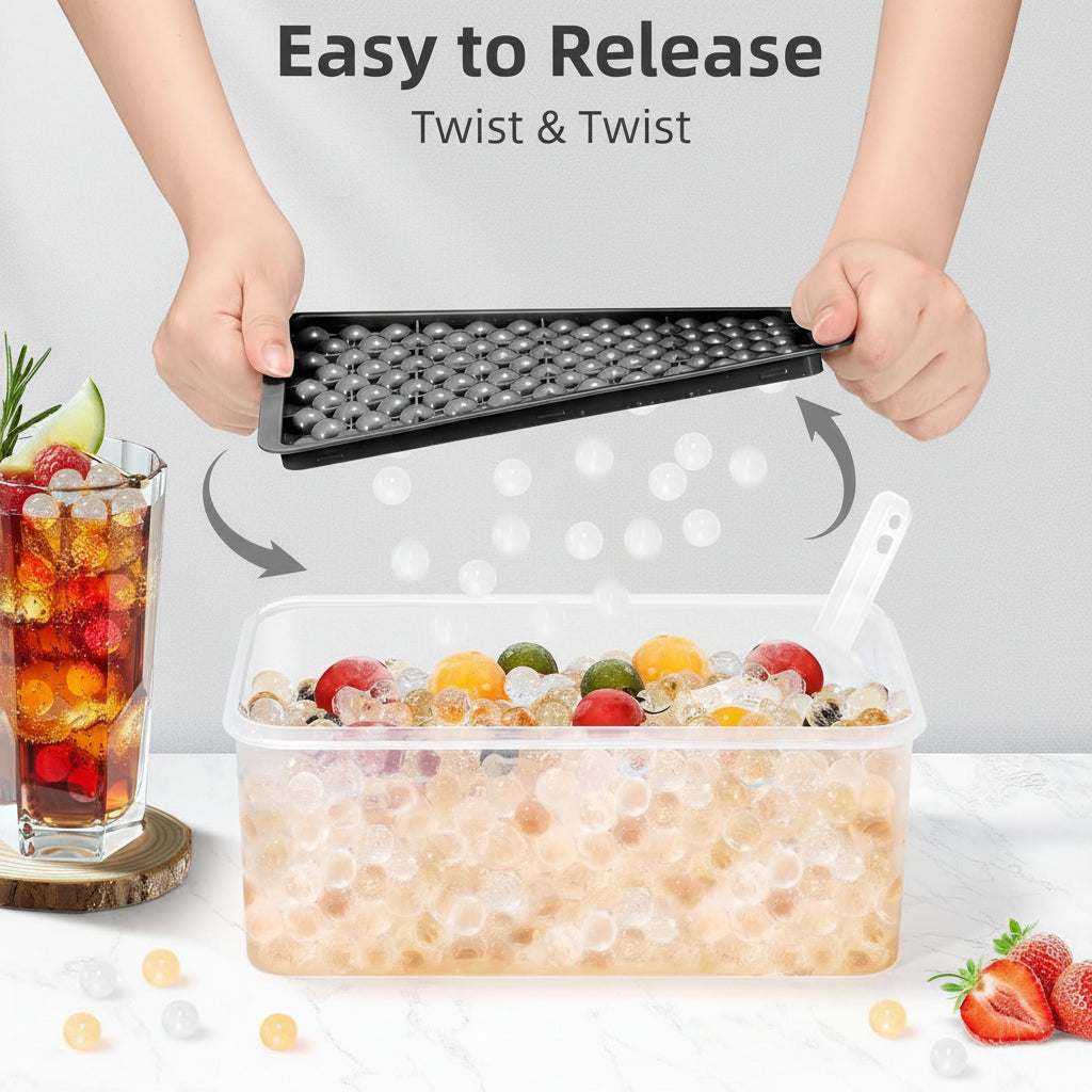 Mini Silicone Ice Ball Tray For Bottles With Lid Compact | Temsk