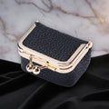 Compact Genuine Leather Jewelry Box With Gold Clasp For Travel | Temsk