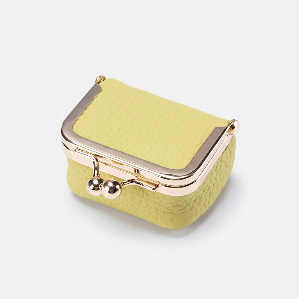 Compact Genuine Leather Jewelry Box With Gold Clasp For Travel | Temsk