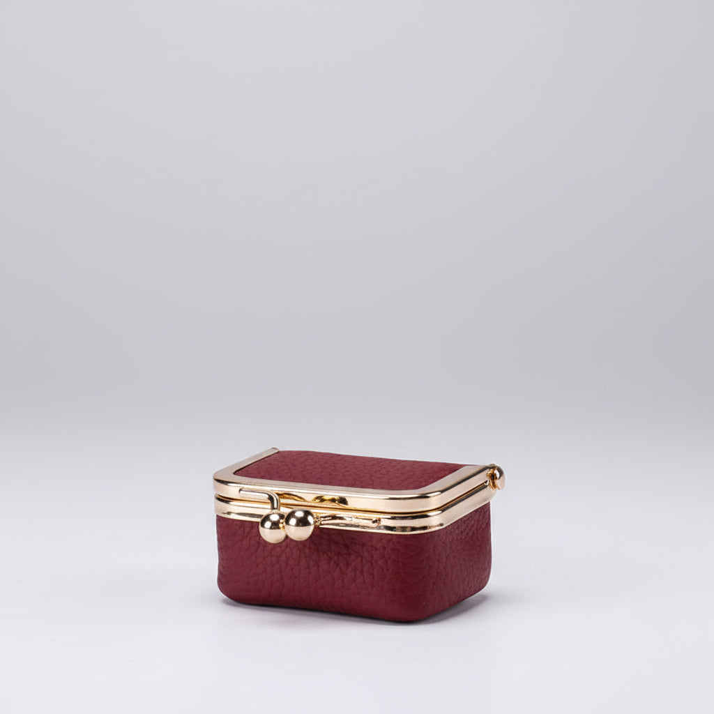 Compact Genuine Leather Jewelry Box With Gold Clasp For Travel | Temsk
