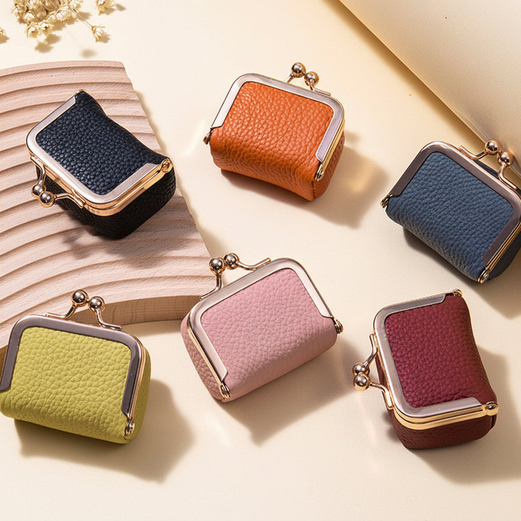 Compact Genuine Leather Jewelry Box With Gold Clasp For Travel | Temsk
